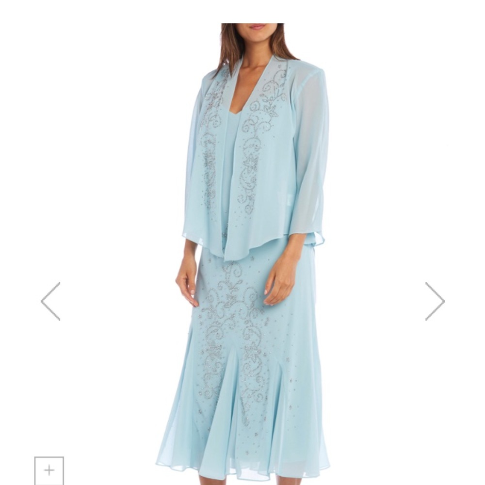 R & M Richards Light Blue Dress with Jacket